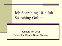 Job Searching 101:Job Searching Online