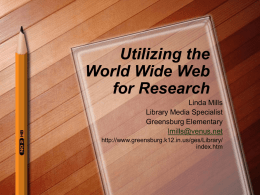 Utilizing the World Wide Web for Research