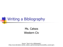 How to do a Bibliography