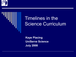 Timelines in the Science Curriculum