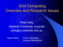Grid Computing – Overview and Research Issues
