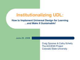 Institutionalizing UDL: How to Implement Universal Design