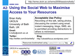 Using the Social Web to Maximise Access to your Resources