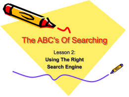 The ABC’s Of Searching