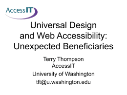Universal Design and Web Accessibility: Unexpected