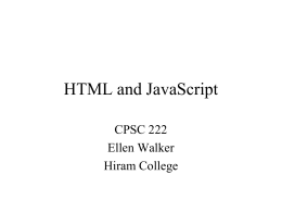 HTML and JavaScript