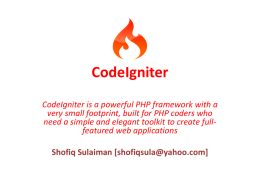 CodeIgniter - Shofiq Sulaiman