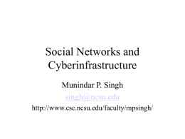 Social Networks and Cyberinfrastructure