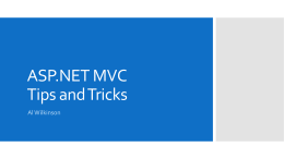 ASP.NET MVC Tips and Tricks