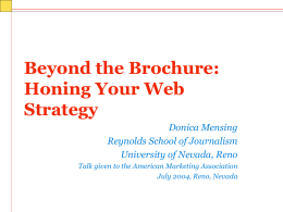 Beyond the Brochure: Honing Your Web Strategy
