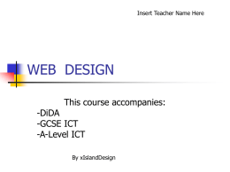 WEB DESIGN - Teach ICT