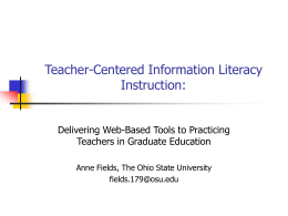 Teacher-Centered Information Literacy Instruction: