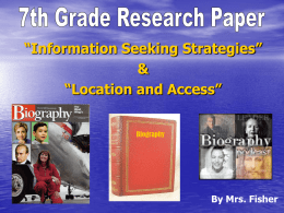 7th Grade Research Paper