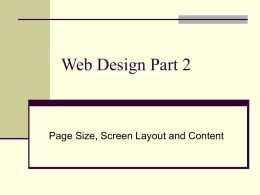 Web Design Part 2