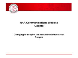 RAA Website Training