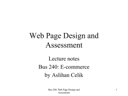 Web Page Design and Assessment