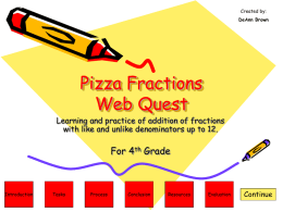 Pizza Fractions Web Quest - Franklin Elementary School