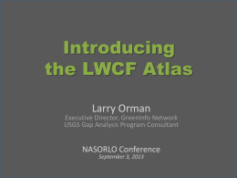 Introducing the LWCF Atlas -