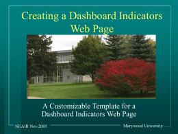 Creating a Dashboard Indicators Web Page