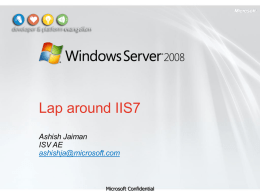 Lap around IIS7 - MD ColdFusion User's Group