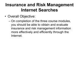 Insurance and Risk Management Internet Searches