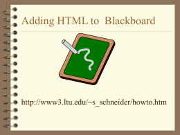 Introduction to Blackboard - Lawrence Technological University
