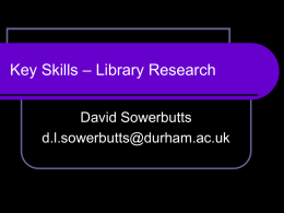 Database Searching - Durham University