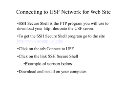 USF server secure shell - University of South Florida St
