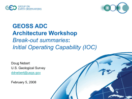 GEOSS ADC Architecture Workshop Initial Operating