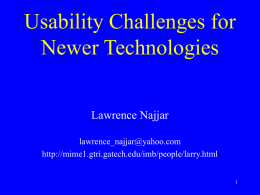 Usability Challenges - lawrence