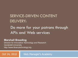 Web Services - Library Technology Guides