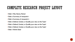 Research Project (creative Title over your Topic)