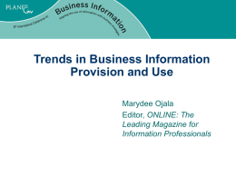 Trends in Business Information Provision and Use