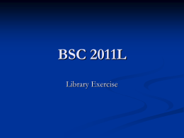 BSC 2011L - George A. Smathers Libraries