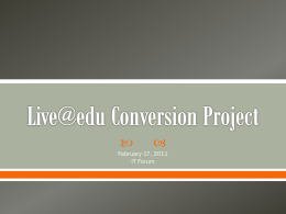 Live@edu Conversion Project