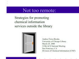 What is “remote”? - Chemical Information BULLETIN