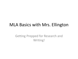 MLA Basics - River Mill Academy