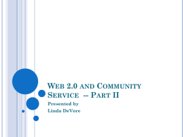 Web 2.0 and Community Service -