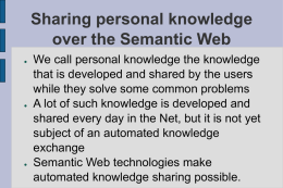 Sharing personal knowledge over the Semantic Web