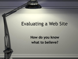 Evaluating a Web Site
