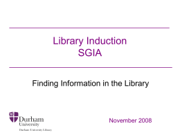 Finding information in the Library