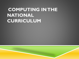 Computing in the national curriculum