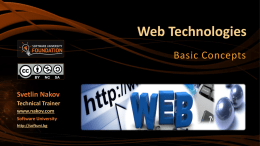 Web Technologies: Basic Concepts