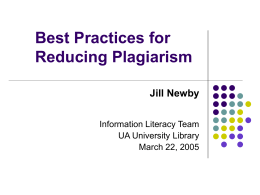Plagiarism Strategies for Prevention