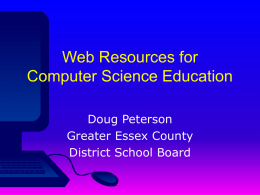 PowerPoint Presentation - Web Resources for Computer