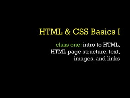 HTML & CSS Basics I - Denver Public Library