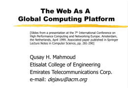 The Web as a Global Computing Platform