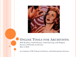 Online Tools for Archvists: