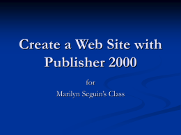 Create a Web Site with Publisher