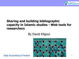 Sharing and building bibliographic capacity in Islamic studies